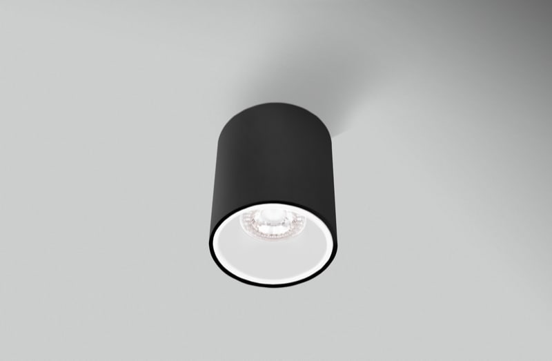 CENTURY - PLAFONIERA LED ESSENZA ROUND NERA/BIANC