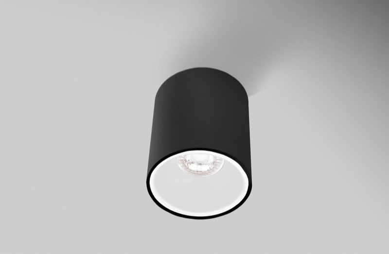 CENTURY - PLAFONIERA LED ESSENZA ROUND NERA/BIANC