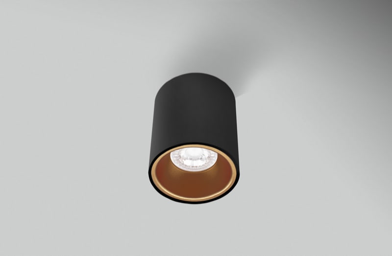 CENTURY - PLAFONIERA LED ESSENZA ROUND NERA/GOLD