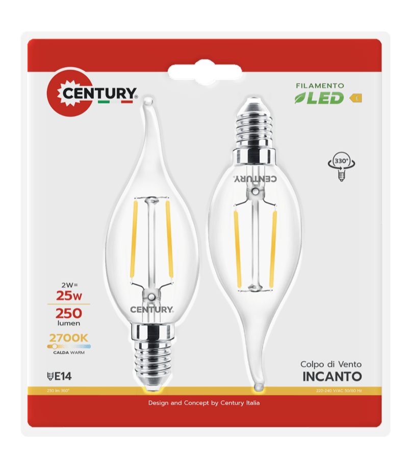CENTURY - FIL. LED INCANTO C. VENTO CHIARA