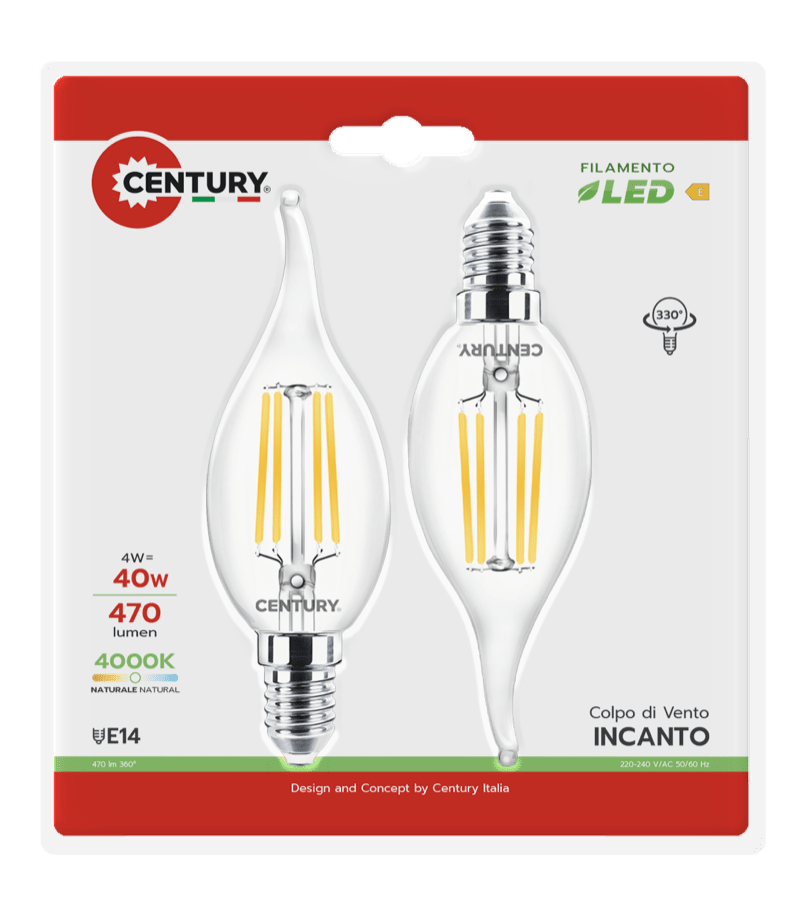 CENTURY - FIL. LED INCANTO C. VENTO CHIARA INM1C-041440BL2