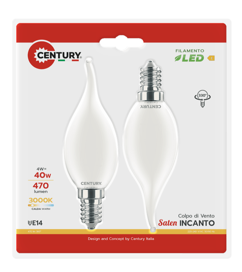 CENTURY - FIL. LED INCANTO SATEN C. VENTO INSM1C-041430BL2