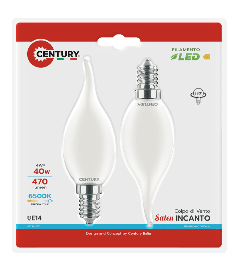 CENTURY - FIL. LED INCANTO SATEN C. VENTO INSM1C-041460BL2