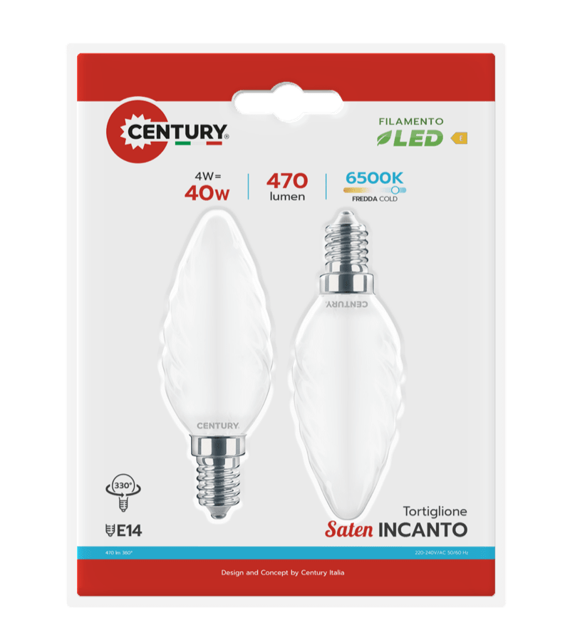 CENTURY - FIL. LED INCANTO SATEN TORTIG. INSTOR-041460BL2
