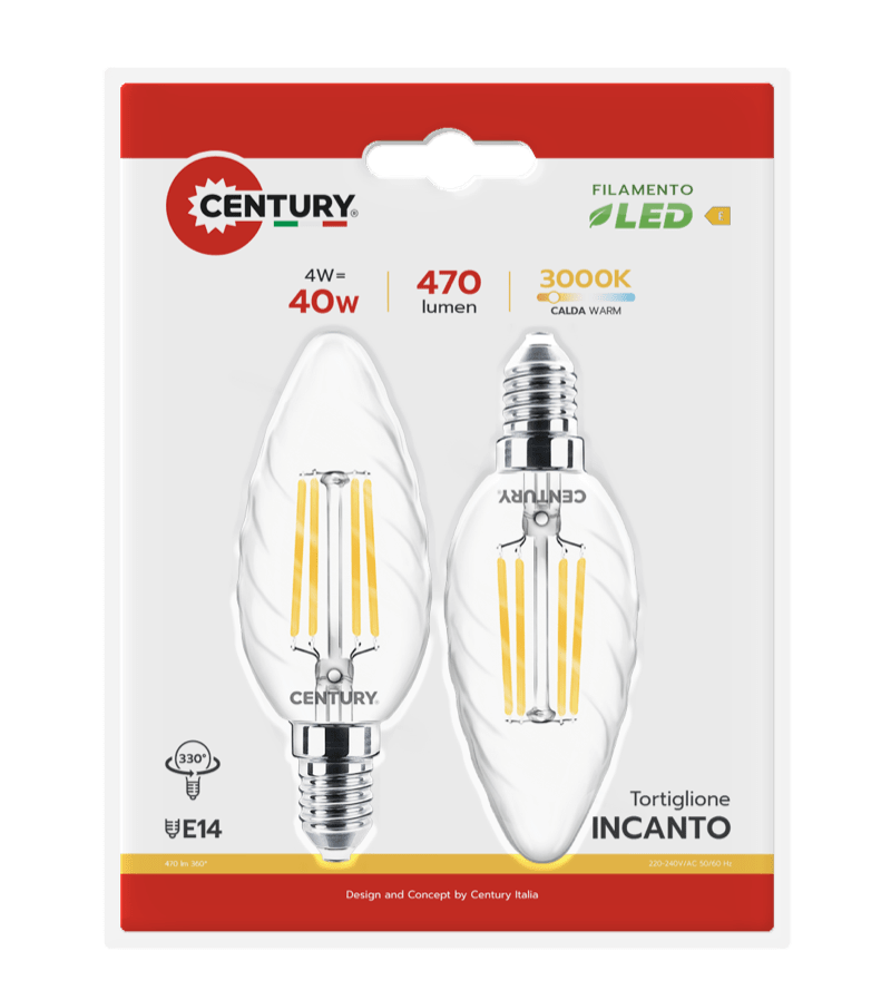 CENTURY - FIL. LED INCANTO TORTIGL. CHIARA INTOR-041427BL2