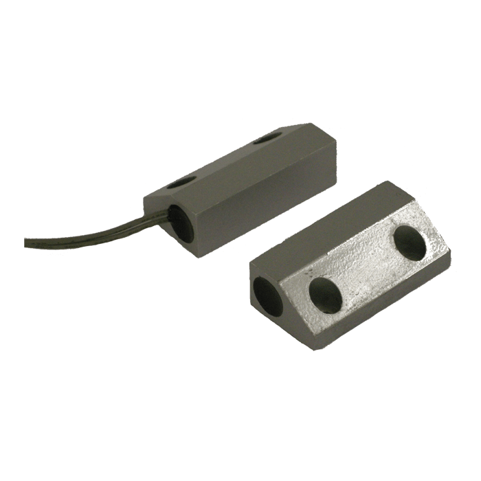 COMELIT - Contatto magnetico di potenza da superficie zinco pressofuso smussato, con cavo, 49x50x15mm