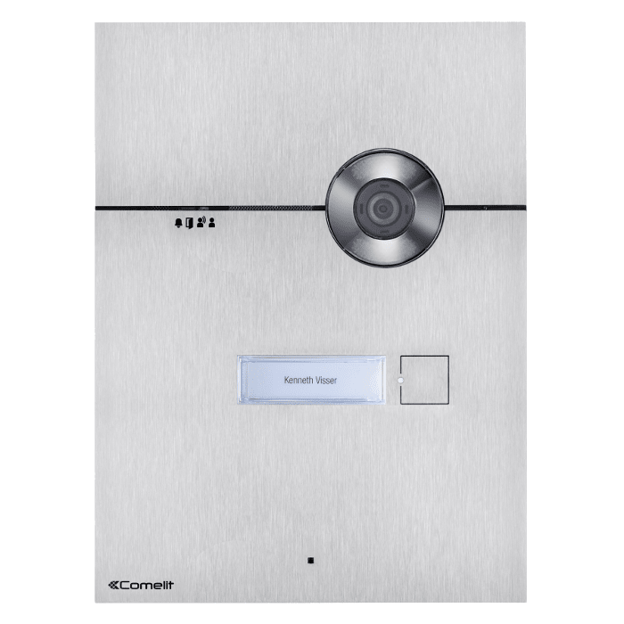 COMELIT - Serie 3one6 - Pulsantiera video da incasso in acciaio inox AISI 316, 1 pulsante, sistema ViP, sense, LED segnalazione, IK08, H.264
