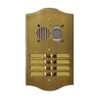 COMELIT - Serie Roma - Pulsantiera audio/video 1 pulsante, ottone PVD bronzato 3mm, per gruppo Ikall, portalampada