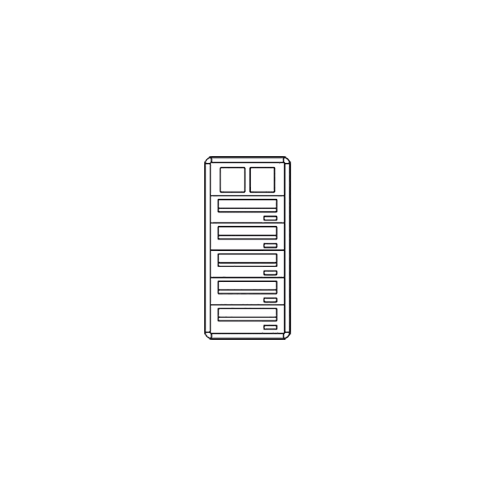 COMELIT - Casellario predisposto per pulsantiera Powercom/Ikall, 5 buche lettere inclinate, prelievo posteriore, incasso, 290x670x265-410mm