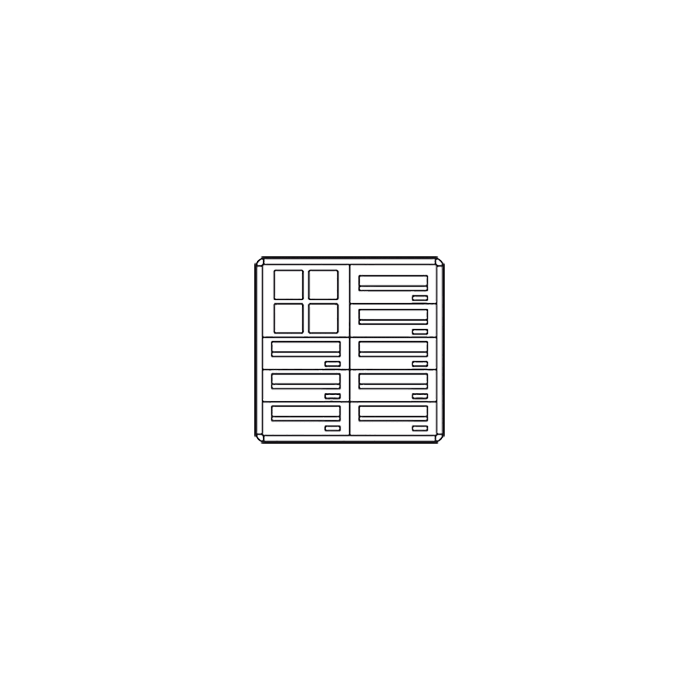 COMELIT - Casellario predisposto per pulsantiera Powercom/Ikall, 8 buche lettere orizzontali, prelievo posteriore, incasso, 570x560x330mm