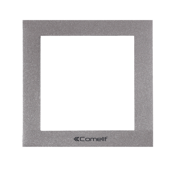 COMELIT - Serie Ikall - Telaio da parete 1 modulo, alluminio pressofuso silver, 125x125x37.5mm
