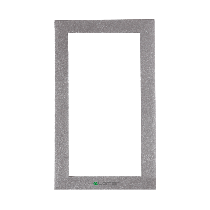 COMELIT - Serie Ikall - Telaio da parete 2 moduli, alluminio pressofuso silver, 125x215x37.5mm