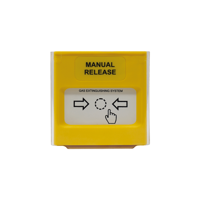COMELIT - Pulsante giallo per attivazione estinzione, elemento flessibile, segnalazione ottica, installazione parete