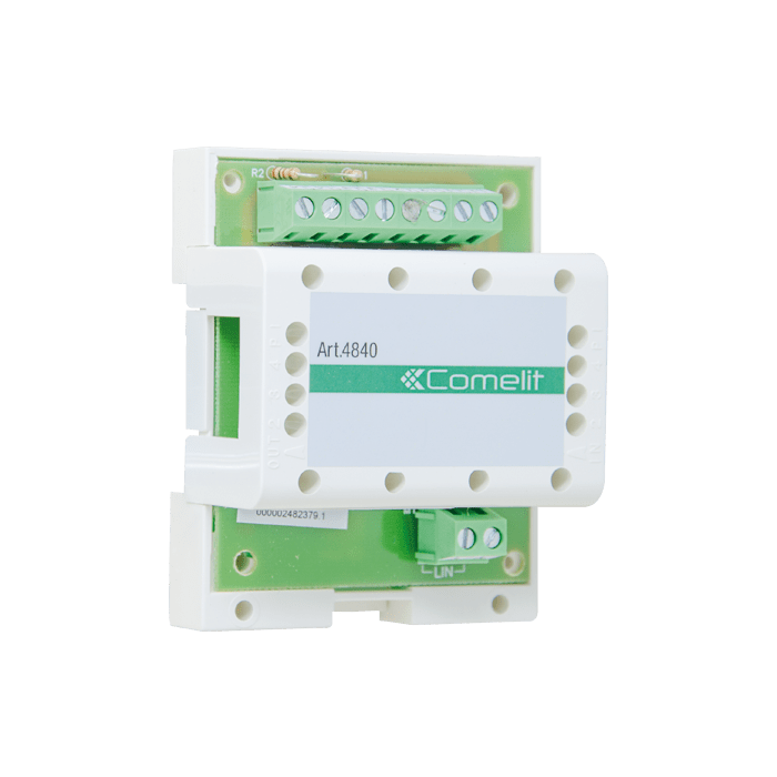 COMELIT - Distributore di linea 4 uscite, sistema Simplebus 2, montaggio DIN 4 moduli