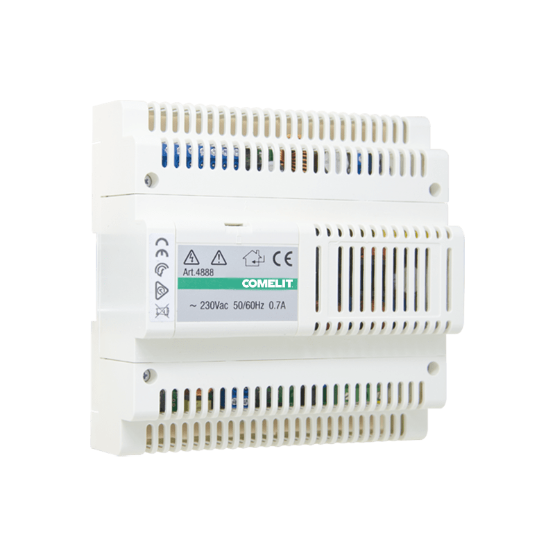 COMELIT - Miscelatore alimentatore sistema Simplebus 2, 4 uscite/100 apparecchi, DIN 8 moduli