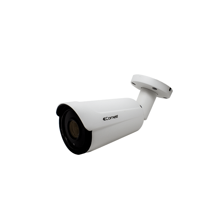 COMELIT - Serie Smart - Telecamera AHD bullet a colori 4K, ottica varifocale zoom motorizzato 2.7-13.5mm, Smart IR 40m, contenitore waterproof IP66