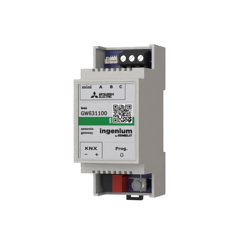 COMELIT - Gateway KNX - Mitsubishi Electric, 5 modalità operative, controllo completo clima, UAL, DIN 2 moduli