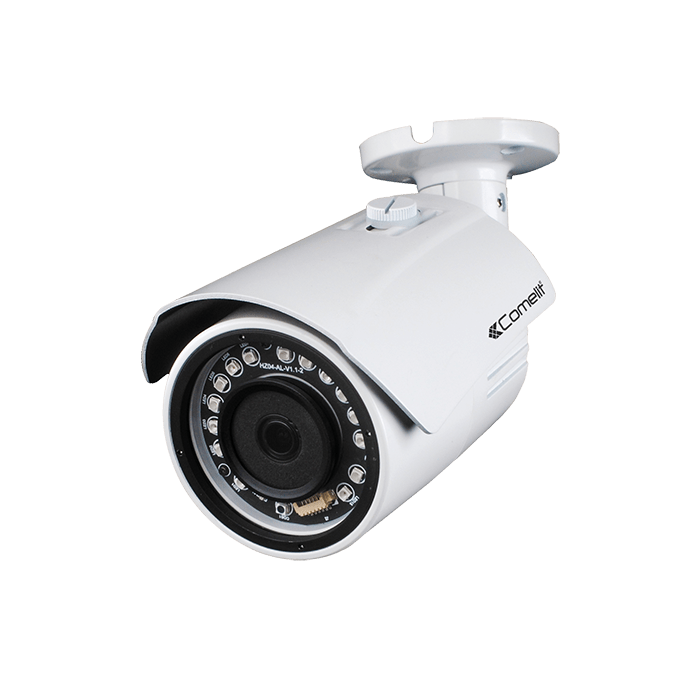 COMELIT - Telecamera IP bullet bianca 4MP, varifocale 2.8-8mm autofocus, H.265, IR SMD 30m, IP66, ONVIF