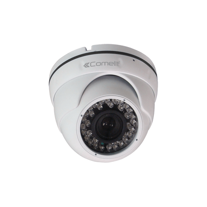 COMELIT - Telecamera IP minidome a colori Full HD 1080p, ottica fissa 3.6mm, IR 15m, contenitore waterproof IP65, compatibile ONVIF
