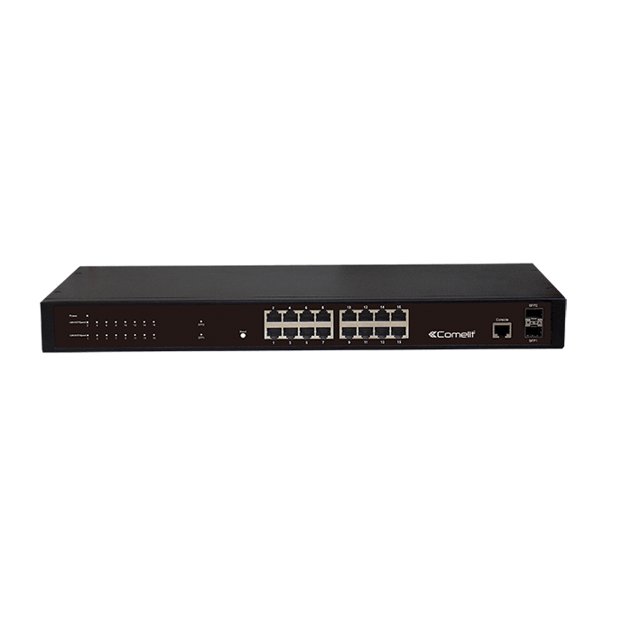 COMELIT - SWITCH, 16 PORTE GIGABIT,2 SFP, WEB MANA