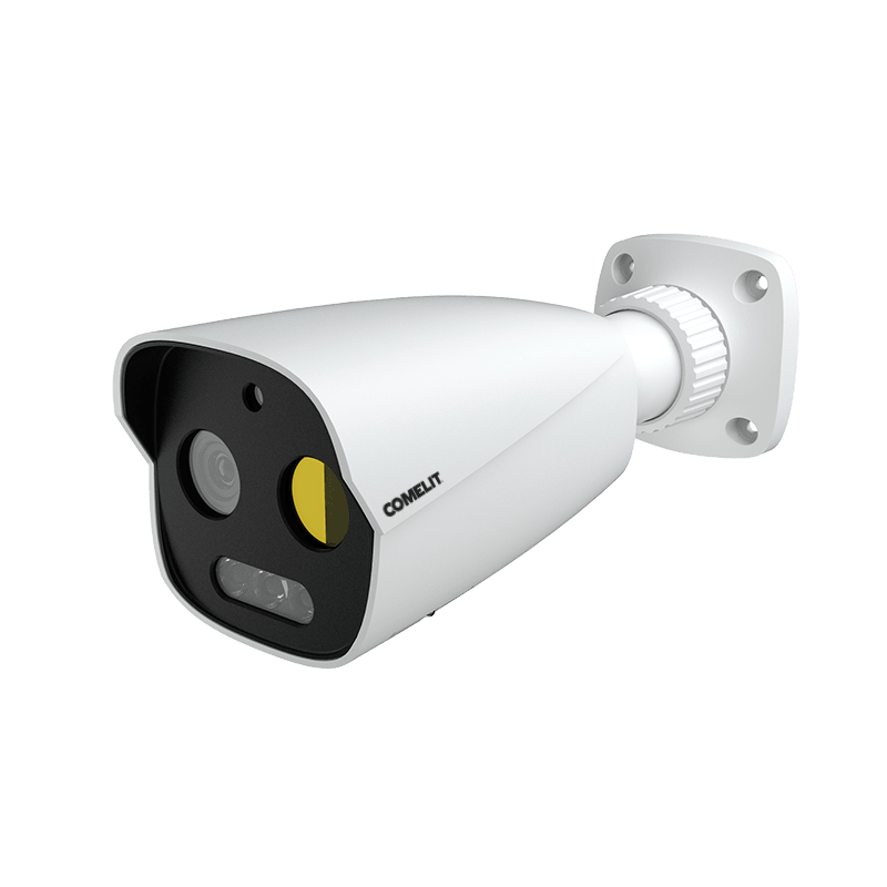 COMELIT - Telecamera IP bullet termica bispettrale, sensore 256x192, ottica 7mm, per rilevazione temperatura. Alimentazione 12VDC, PoE IEEE802.3 af