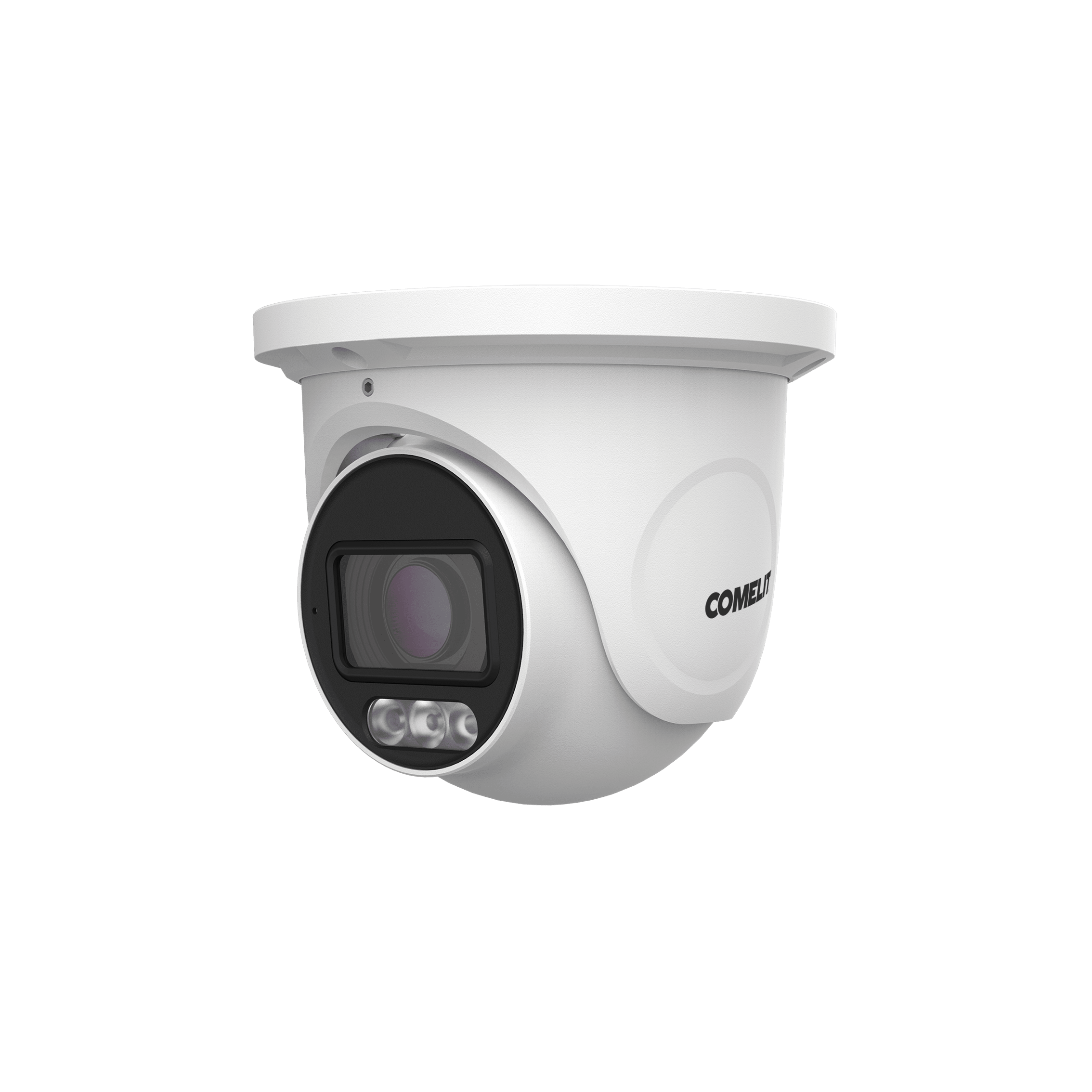 COMELIT - Serie Next - Telecamera motorizzata IP turret 4MP, ottica varifocale 2.8-12mm, ColorUP, contenitore alluminio IP67, alimentazione 12V e PoE, ONVIF