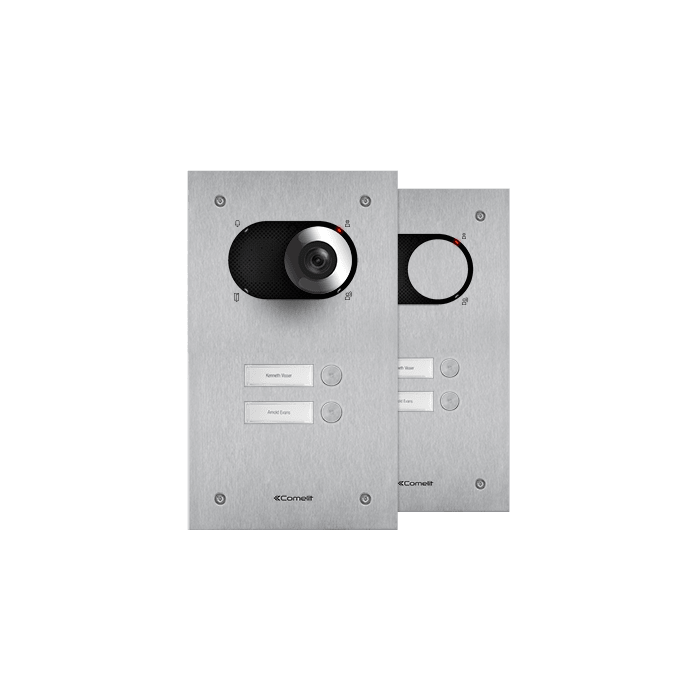 COMELIT - Serie Switch - Frontale 2 pulsanti, acciaio inox AISI 316, retroilluminazione LED, IK08
