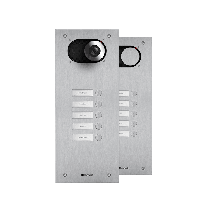 COMELIT - Serie Switch - Frontale 5 pulsanti, acciaio inox AISI 316, retroilluminazione LED, IK08