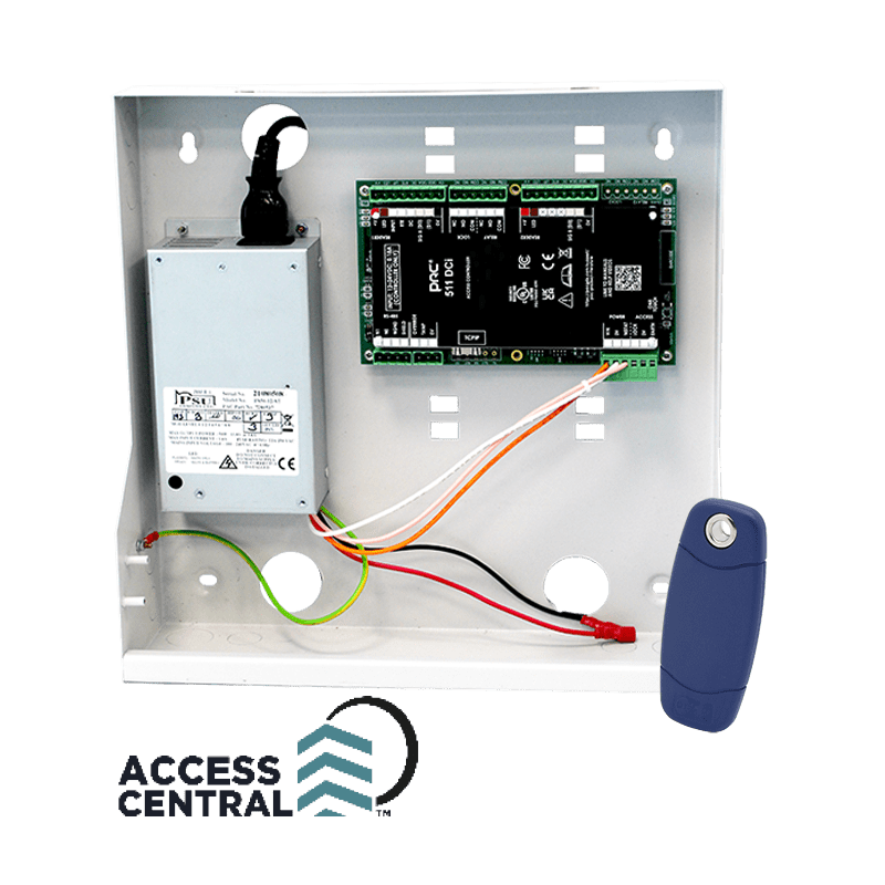 COMELIT - Kit controllo accessi monovarco PAC 511DCi, box metallico, alimentatore 3A, TCP/IP