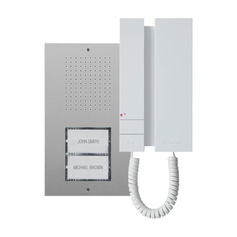 COMELIT - Kit citofono audio, monofamiliare, pulsantiera Ciao posto interno Mini, sistema Simplebus2, 2 fili