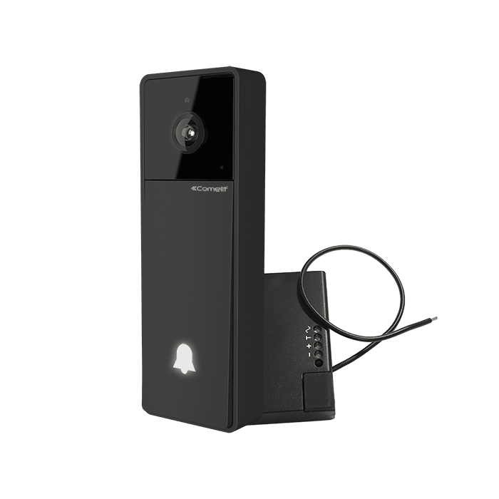 COMELIT - Serie Visto - Kit video campanello smart Wi-Fi, comunicazione smartphone, adattatore 12-33V