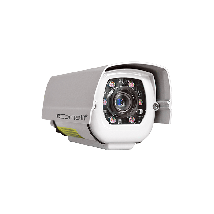COMELIT - Telecamera IP lettura targhe Full HD 60fps, ottica fissa 16mm, IR alta potenza 10m, contenitore IP66