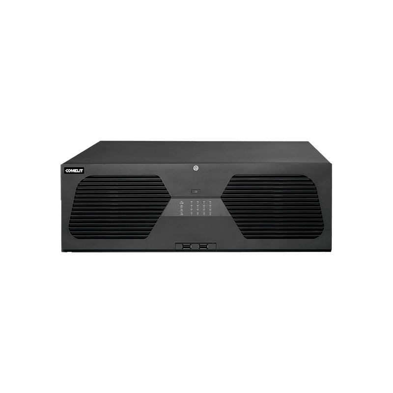 COMELIT - Serie Advance - NVR 128 canali IP 16MP, NDAA compliant, funzioni video analisi DVA, database volti e targhe, APP Comelit Videosorveglianza, senza HDD