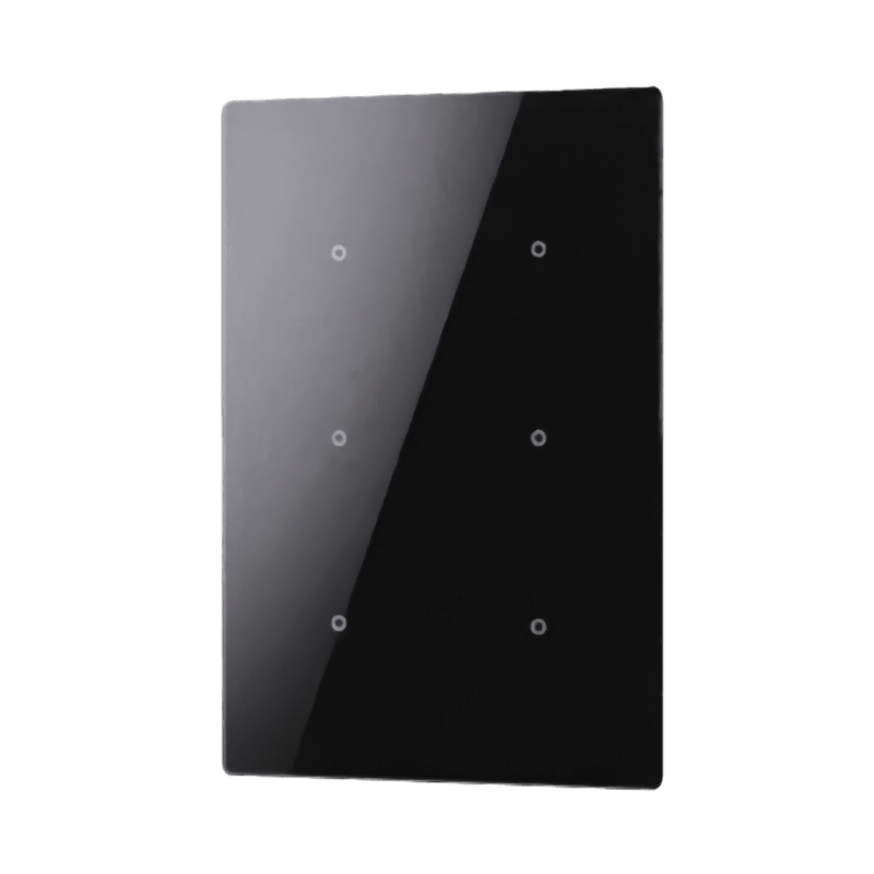 COMELIT - Serie Cubik - Pulsante KNX verticale Basic nero, 6 zone touch, termostato PI, sensore umidità