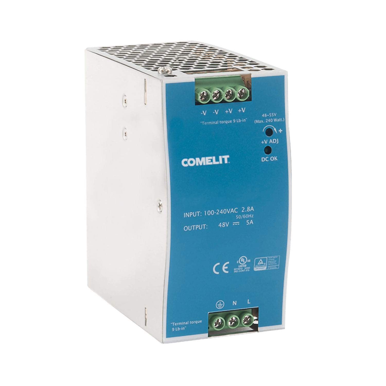 COMELIT - Alimentatore 48VDC 5A montaggio guida DIN, ingresso 110-230VAC, potenza 240W
