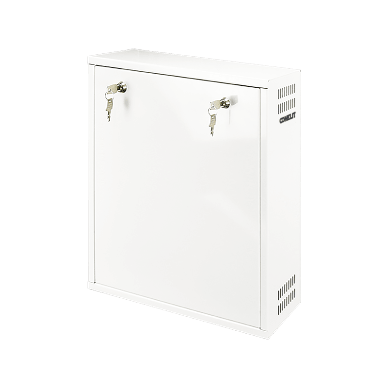COMELIT - Contenitore metallico per NVR e XVR small, doppia serratura con chiave, tamper di sicurezza, dimensioni max 335x375x95mm