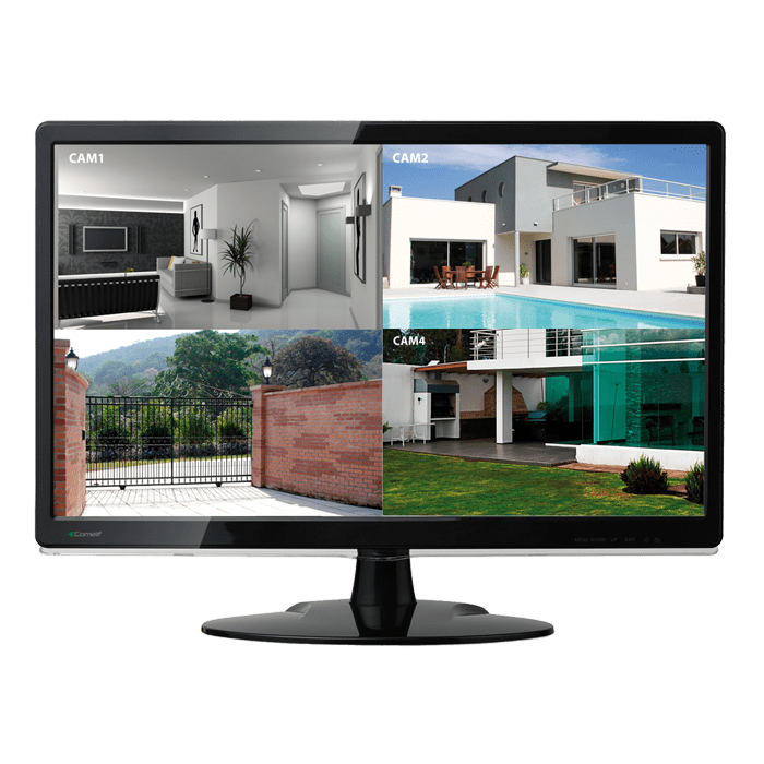 COMELIT - Monitor LED 18.5" HD 16:9, ingressi VGA, audio, cavo conversione DVI-VGA incluso