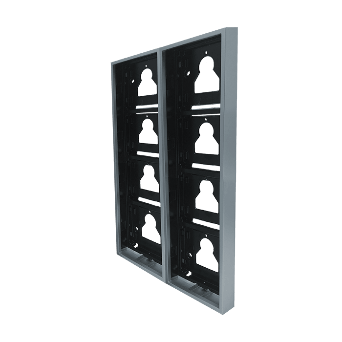 COMELIT - Serie Ultra - Custodia da parete 2x4 moduli (8 moduli) silver RAL9006, cavo incluso