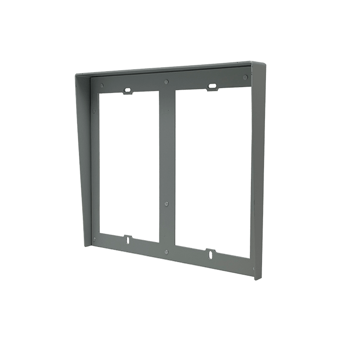 COMELIT - Serie Ultra - Visiera parapioggia da incasso 2x2 moduli (4 moduli affiancati), alluminio anodizzato grigio, 259x232x32mm
