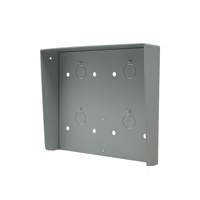 COMELIT - Serie Ultra - Visiera parapioggia da parete 2x2 moduli (4 moduli affiancati), alluminio anodizzato grigio, 227x203x57mm