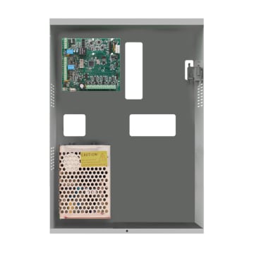 Serie Vedo - Alimentatore 13.8VDC 5A box metallico, scheda gestione bus, batteria 7/18Ah, EN50131 grado 2
