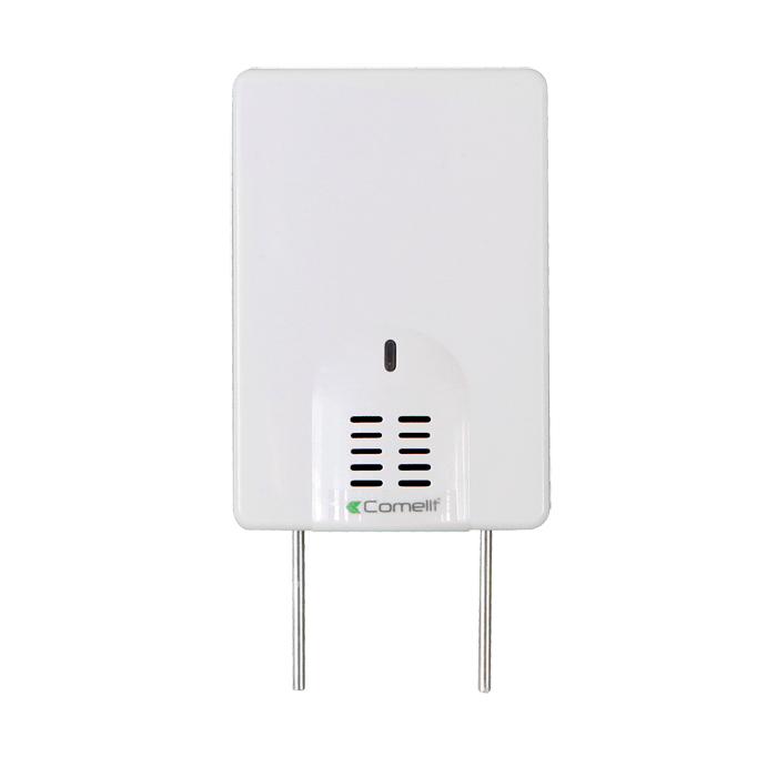 COMELIT - Sensore allagamento, 12VDC, relè NC/NO, collegamento 8 sensori remoti max 100m, 60x90x25mm