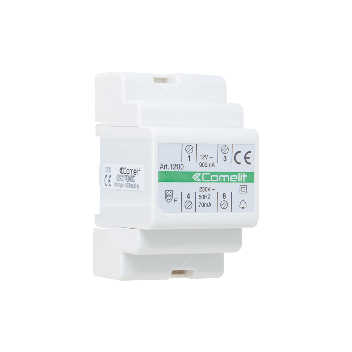 COMELIT - Trasformatore 230VAC/12VAC 15VA, uso continuo, montaggio DIN 3 moduli 1200