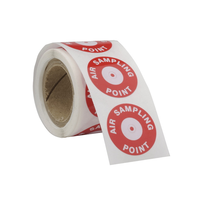 COMELIT - Etichetta circolare punto campionamento sistemi aspirazione, rotolo 100 pezzi autoadesive 128-014