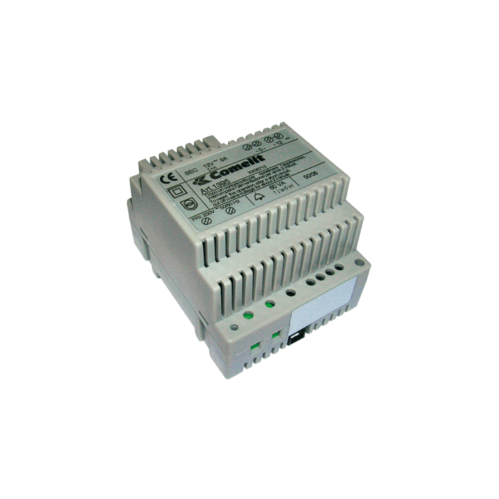 COMELIT - Trasformatore 230VAC/12VAC 60VA, uso intermittente, protezione PTC integrata, montaggio DIN 4 moduli 1395