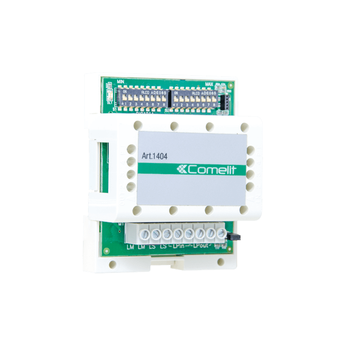 COMELIT - Scambio digitale audio/video, sistema Simplebus 2, impianti multi-ingresso, alimentazione da bus, montaggio DIN 4 moduli 1404