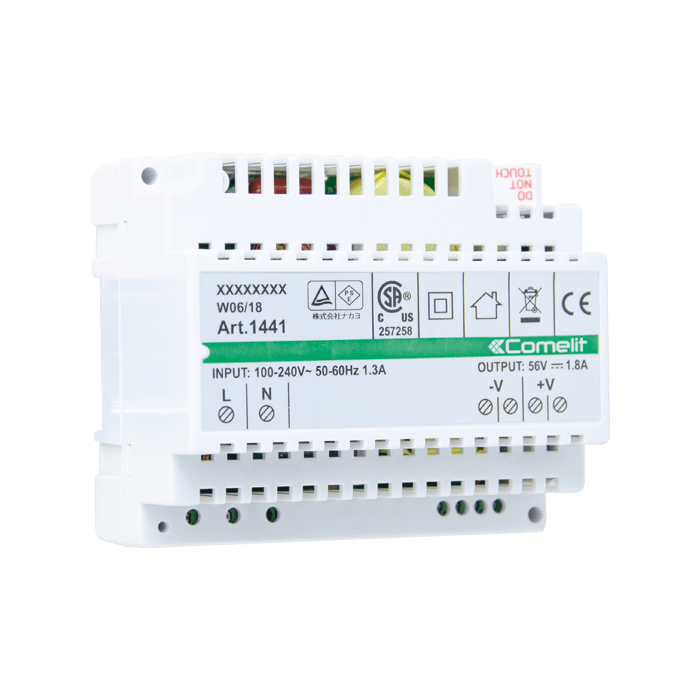 COMELIT - Alimentatore 110-240VAC/56VDC 100W, sistema ViP, montaggio DIN 6 moduli 1441