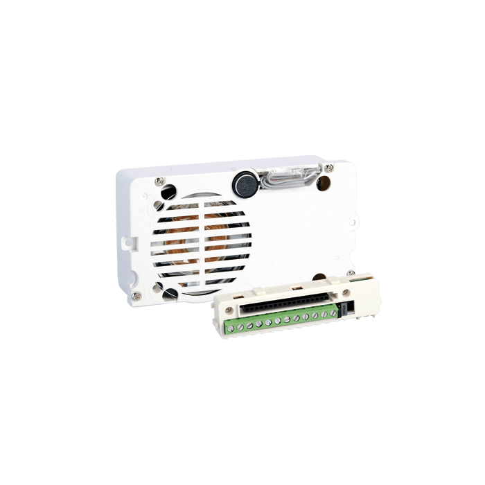 COMELIT - Serie Ikall - Gruppo audio, sistema Simplebus 2, echo-cancelling, relè 10A, DIN-SWITCH 8 pos