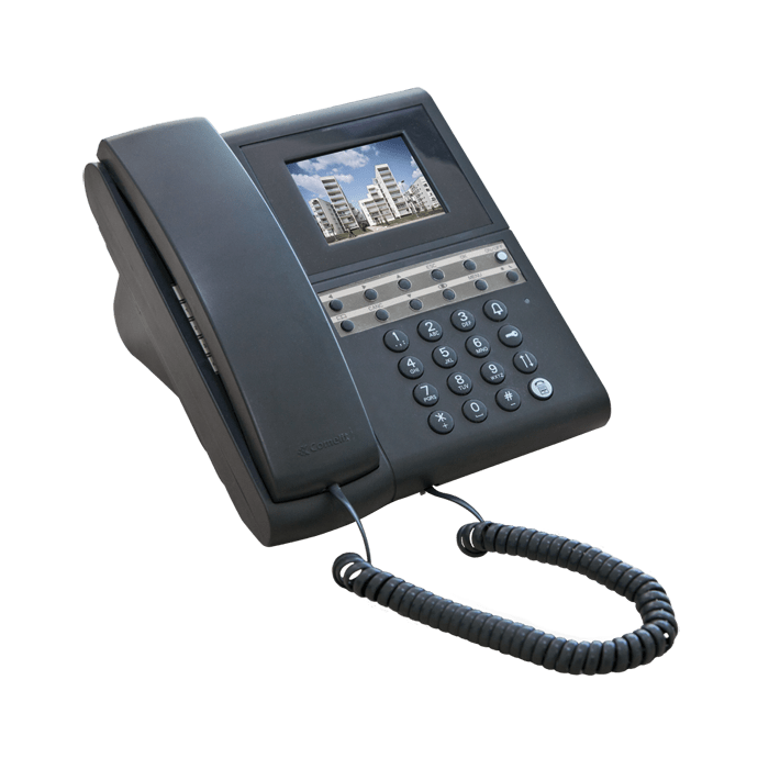 COMELIT - Centralino portineria video da tavolo, sistema ViP, display touch, tastiera alfanumerica, modalità giorno/notte, intercomunicante