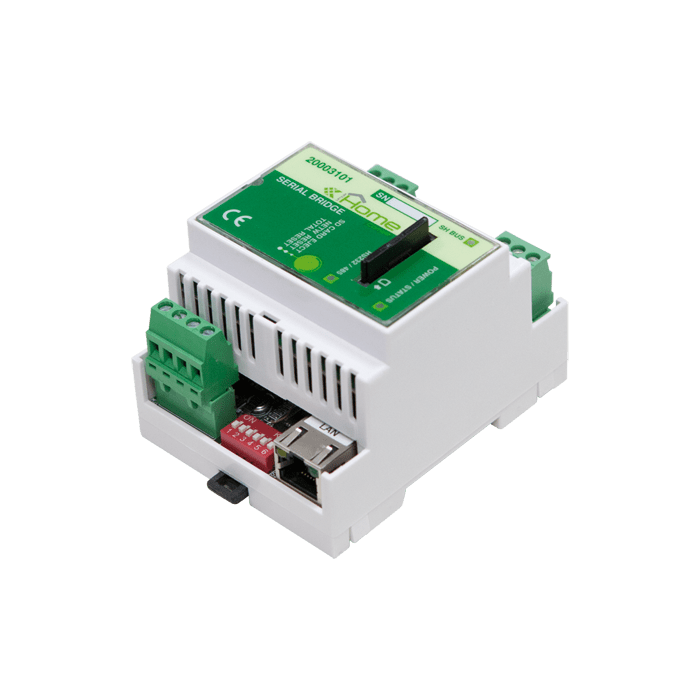 COMELIT - Modulo serial bridge SimpleHome con SD card e web server, gestione remota, RS232/RS485/Ethernet, DIN 4 moduli